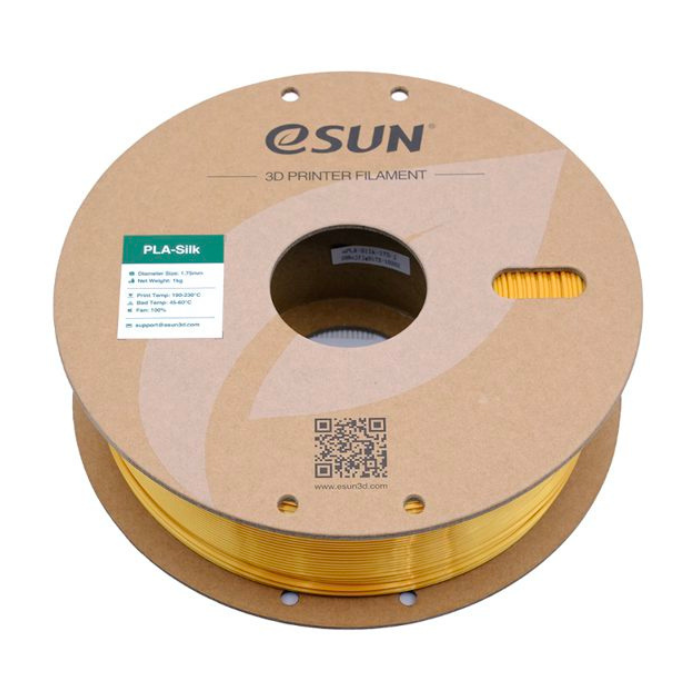 eSun PLA-Silk 1.75mm Filament 1kg Yellow - Premium 3D Printing Filament for Glossy Models