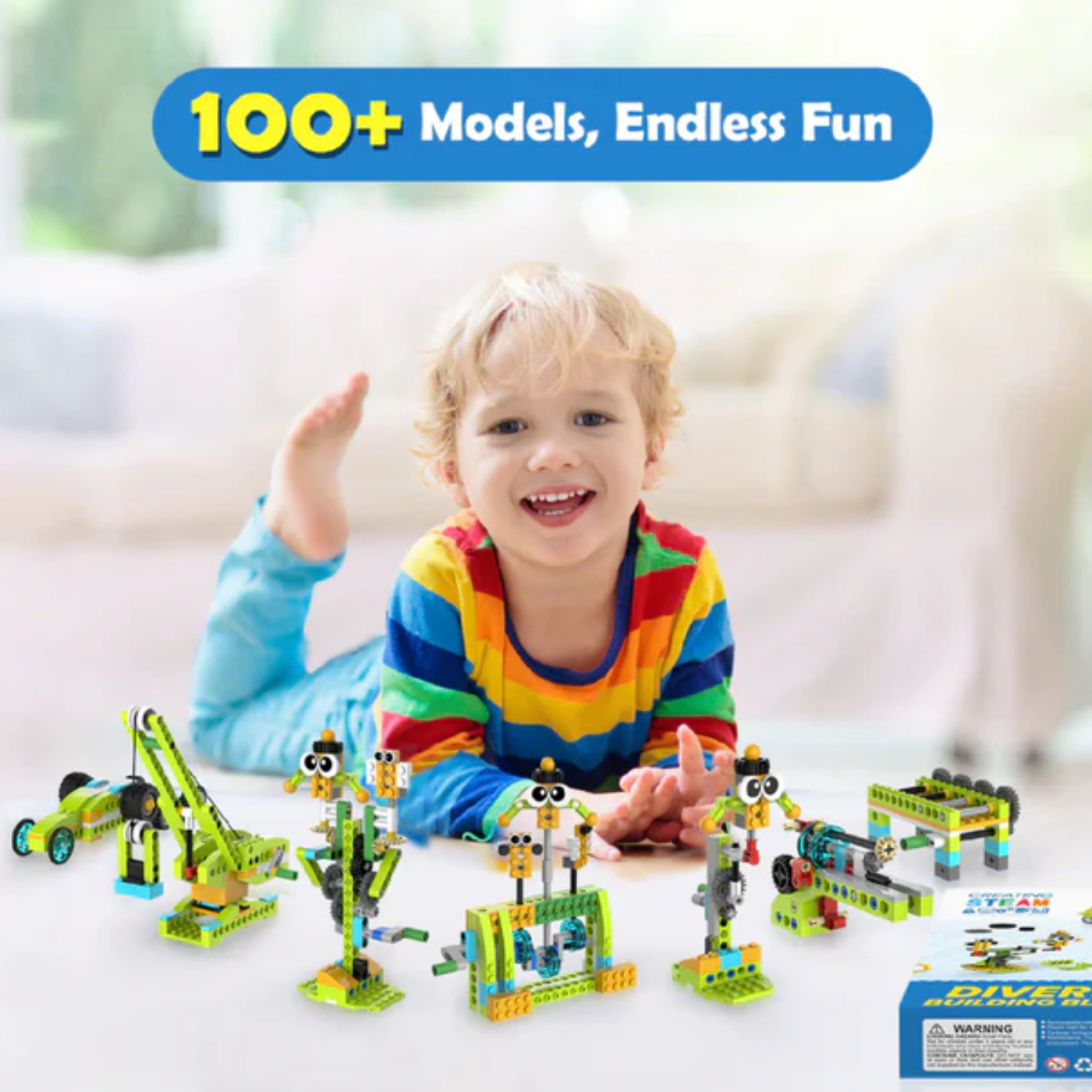 Makerzoid 100-in-1 STEAM Building Blocks Set Educational Toy for Kids 6+ Years Old