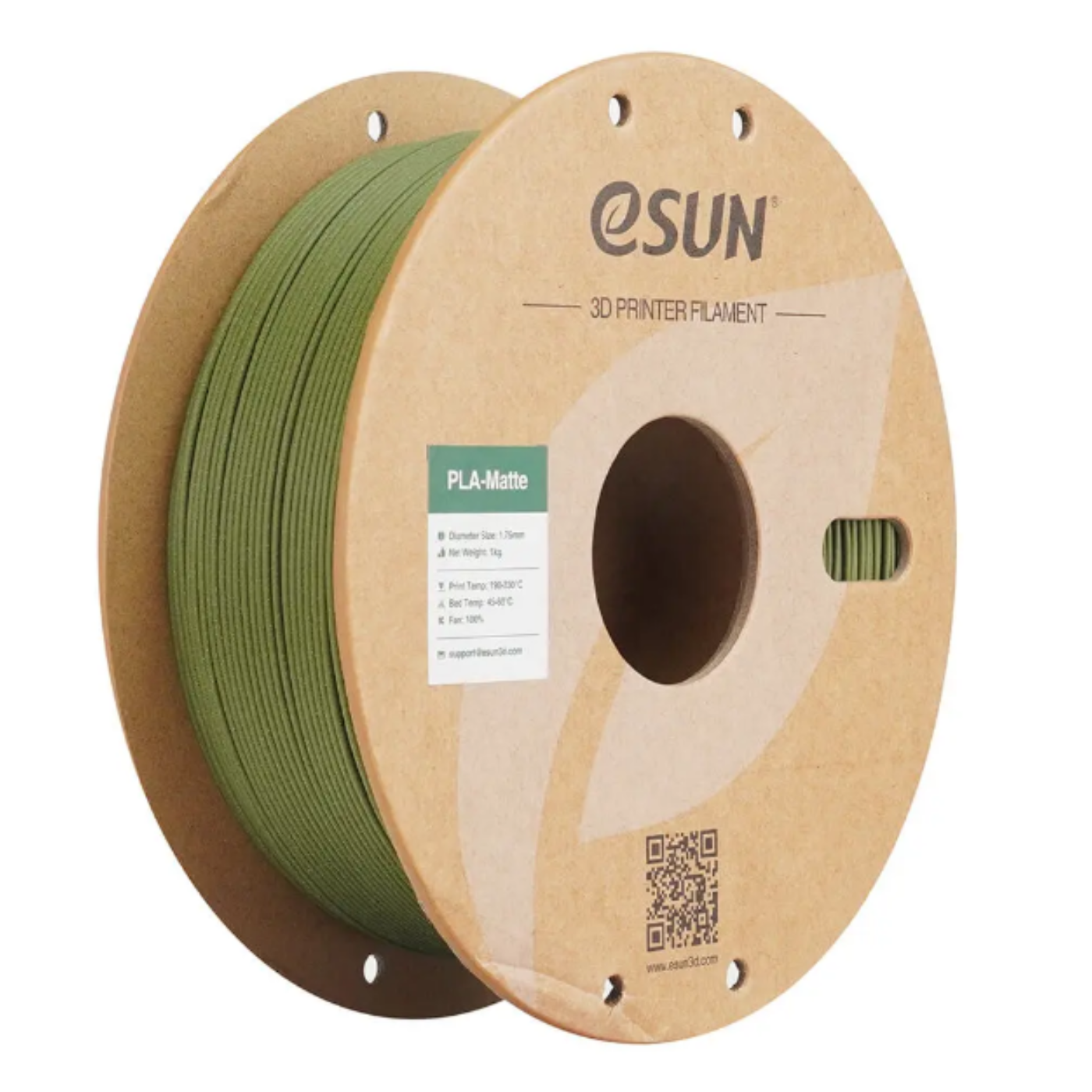 eSun 1.75mm PLA-Matte Filament 1kg Olive Green