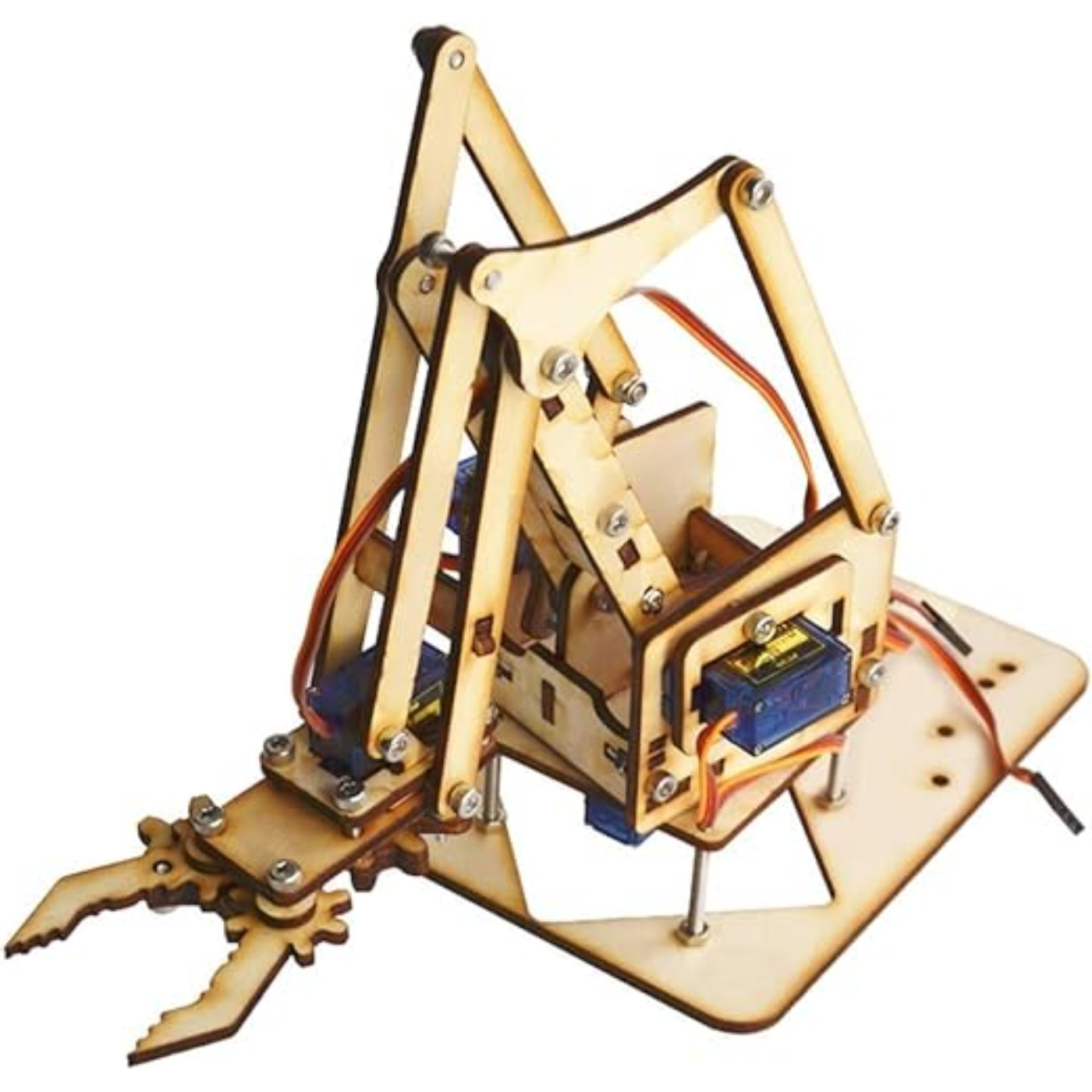 4DOF Wooden Robot Arm Kit – DIY Mechanical Manipulator with SG90 Servos