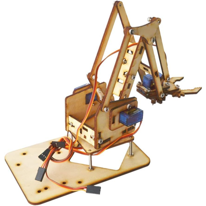 Iotcart 4DOF Wooden Robot Arm Kit – DIY Manipulator with SG90 Servos - Buy in India