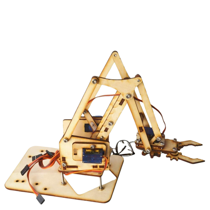 Iotcart 4DOF Wooden Robot Arm Kit – DIY Manipulator with SG90 Servos - Buy in India