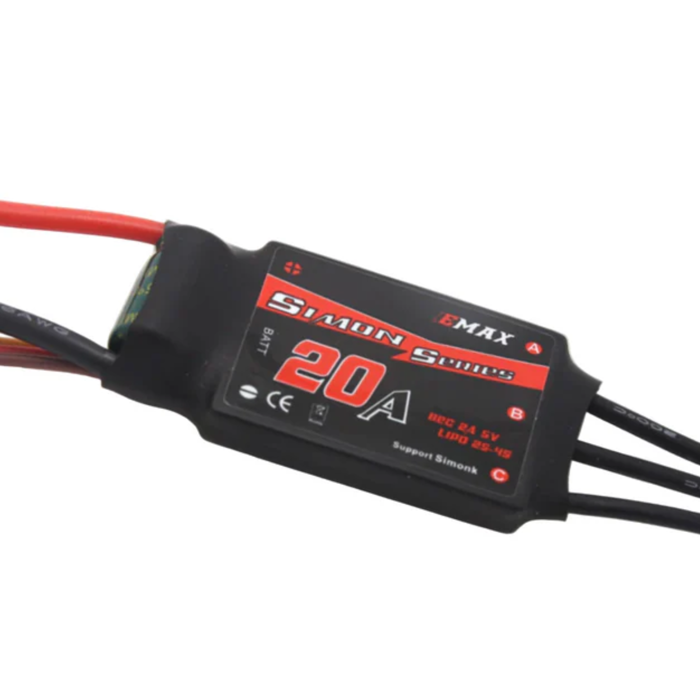 EMAX Simon Series 20A 2-4S LiPo Brushless Electronic Speed Controller for Drones and RC Aircraft