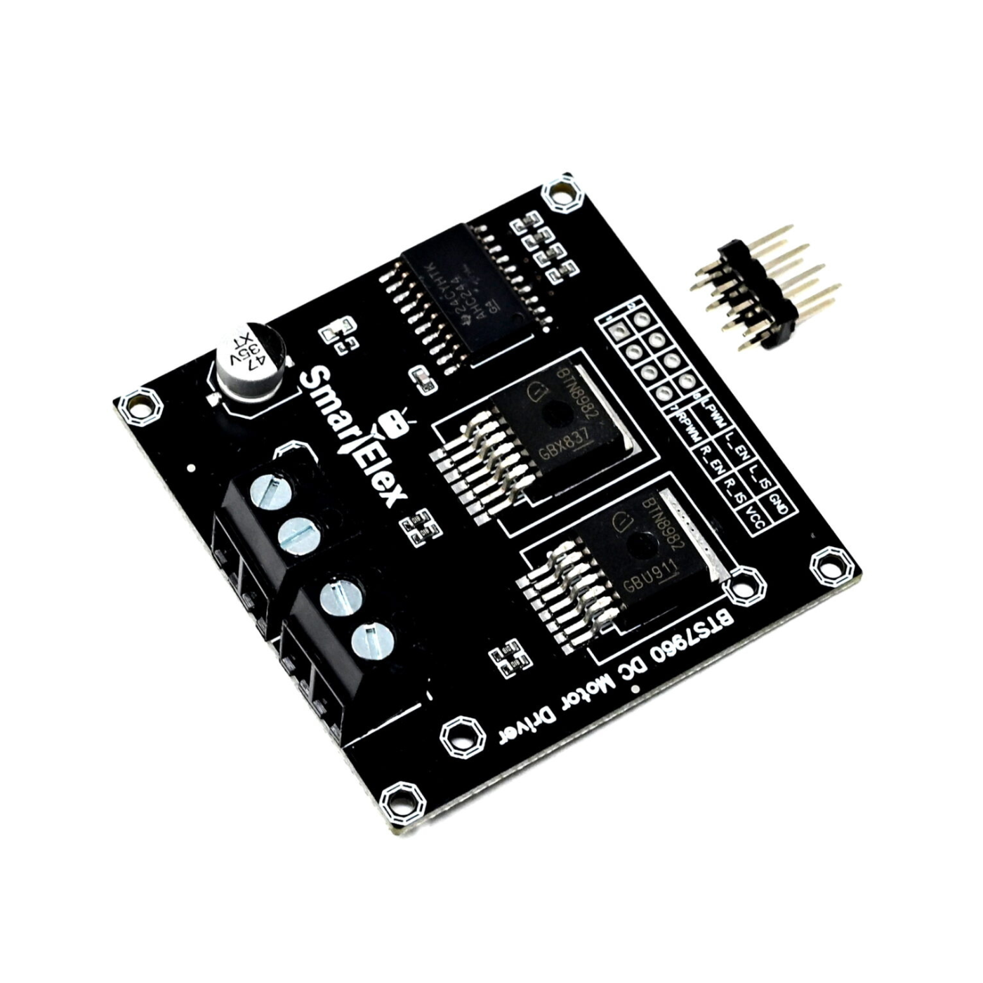 SmartElex BTS7960 High-Power Dual Channel 43A DC Motor Driver Module