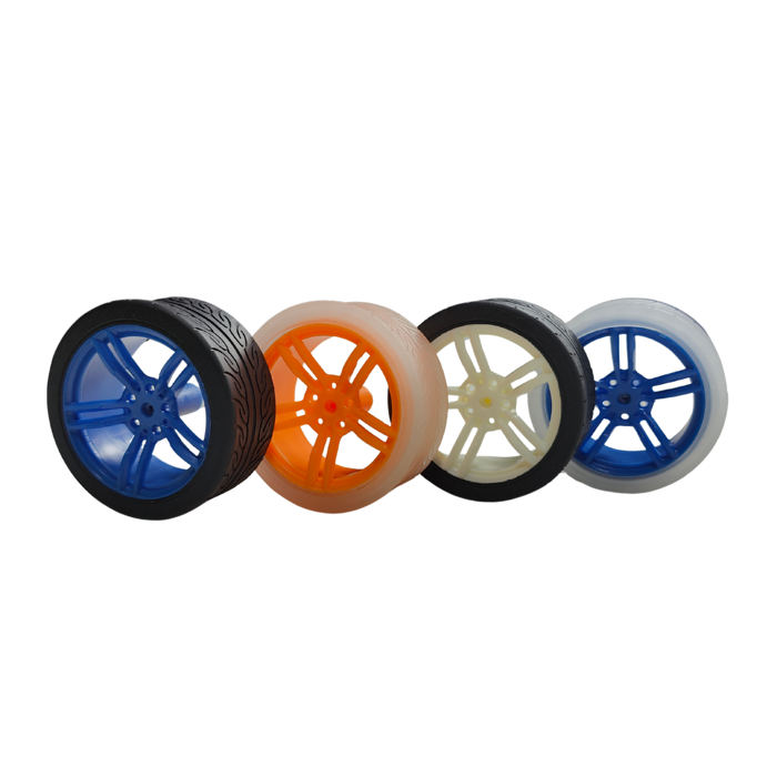 Iotcart 65mm TT BO Motor Robot Rubber Wheel - 2kg Load for DIY Robots