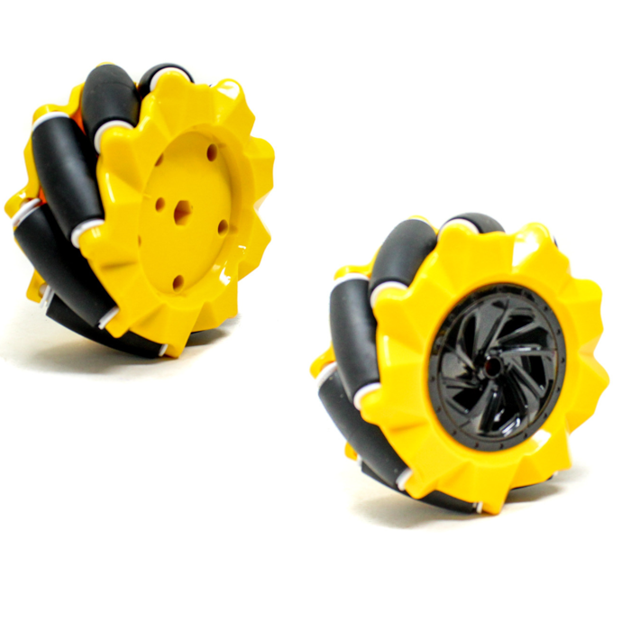 Iotcart 80mm Mecanum Wheel Set (Yellow) - Omnidirectional Robotics Mobility