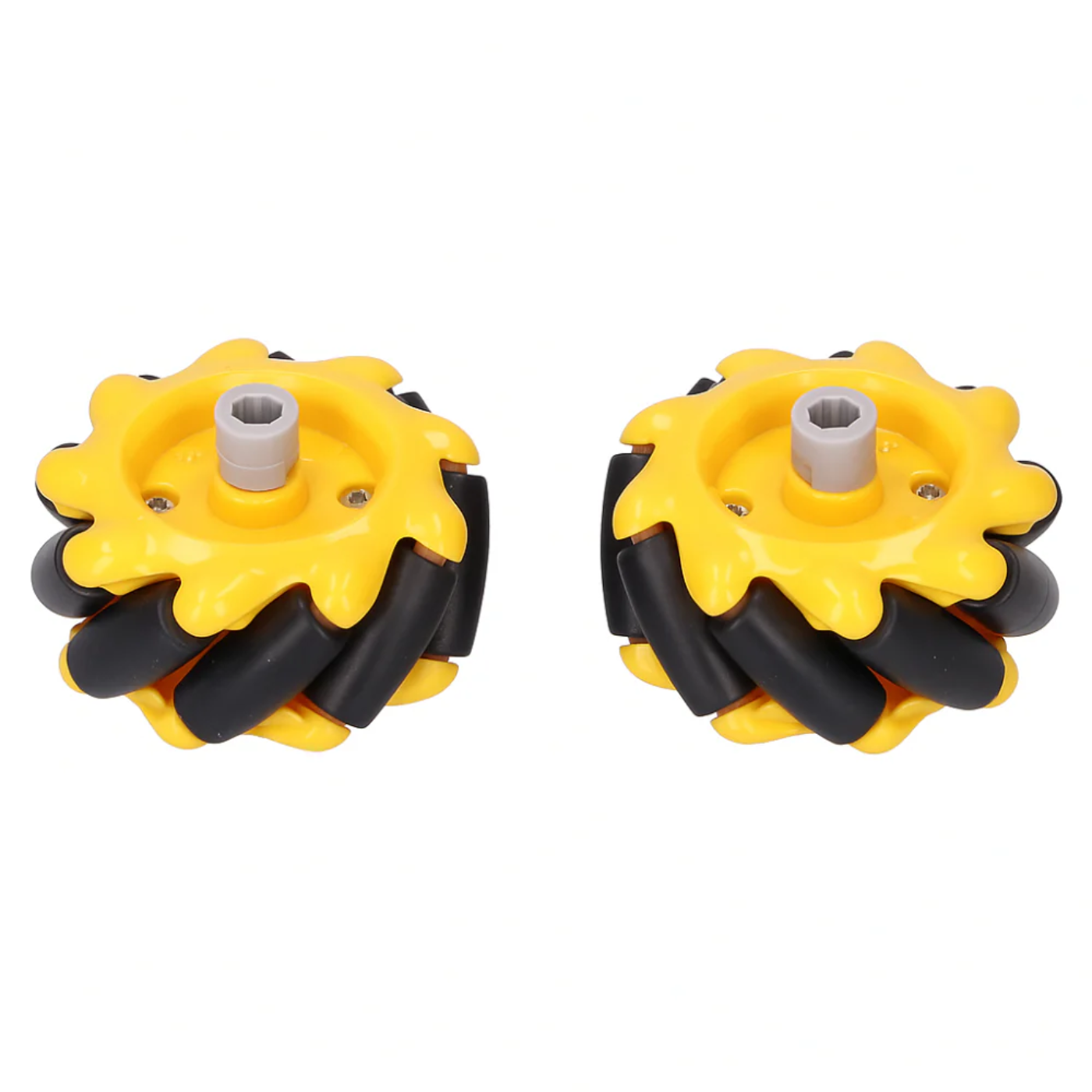 Mecanum Wheel 48mm Pair – Omnidirectional Left & Right Wheels (Yellow)