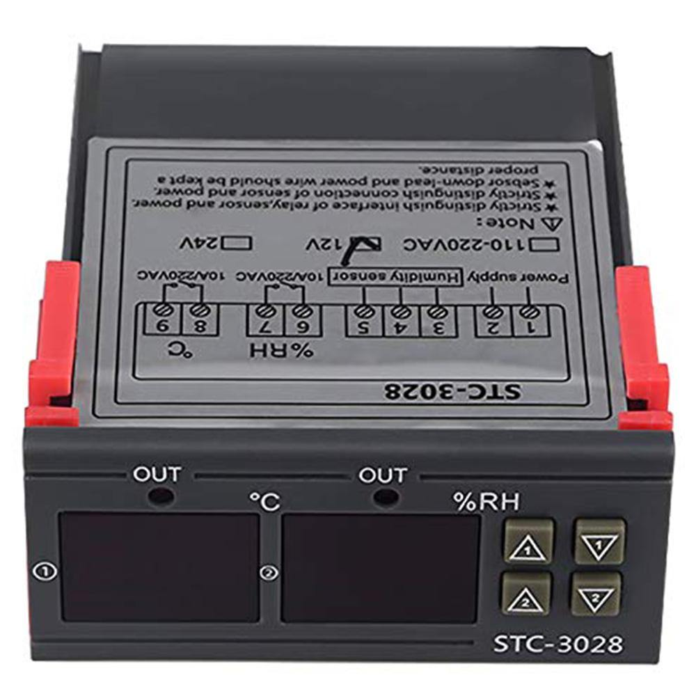 12V STC-3028 Dual Digital Thermostat Temperature Humidity Control