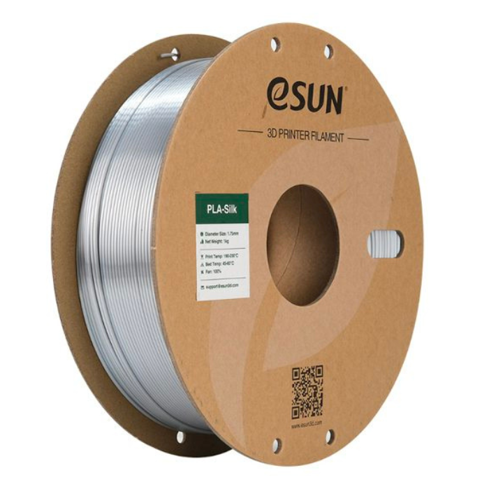 eSun 1.75mm PLA-Silk Filament 1kg Silver - Premium 3D Printing Material