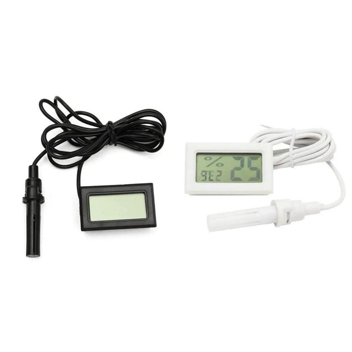 Mini Digital Thermometer Humidity Hygrometer with Probe - Ideal for Aquarium & Greenhouse Monitoring