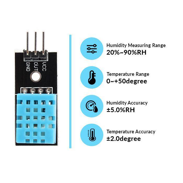 DHT11 Humidity and Temperature Sensor Module (Pack of 25)