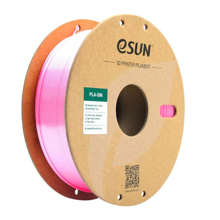 eSun 1.75mm Silk PLA Filament 1kg Pink - 3D Printer Filament for Glossy Prints