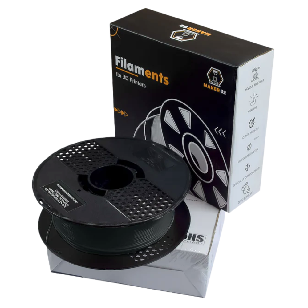 1.75mm HS PLA+ Filament Premium 3D Printer Material Midnight Grey Color