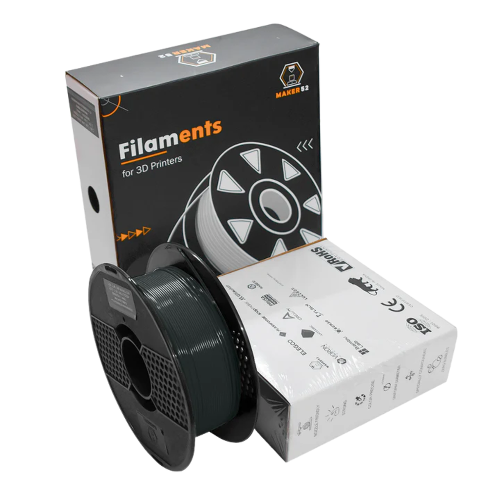 1.75mm HS PLA+ Filament Premium 3D Printer Material Midnight Grey Color