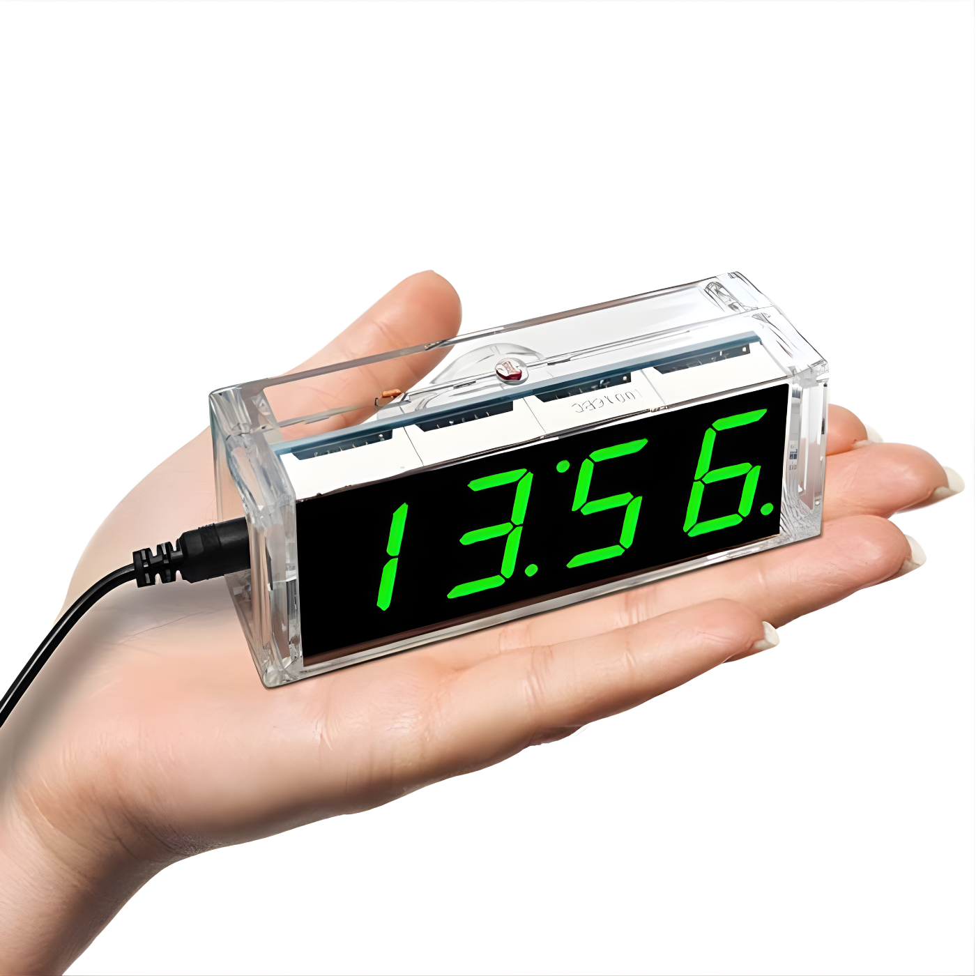 51 MCU LED Digital Clock DIY Kit (Green) – 1-Inch Light-Control Display with Housing for STEM Learning