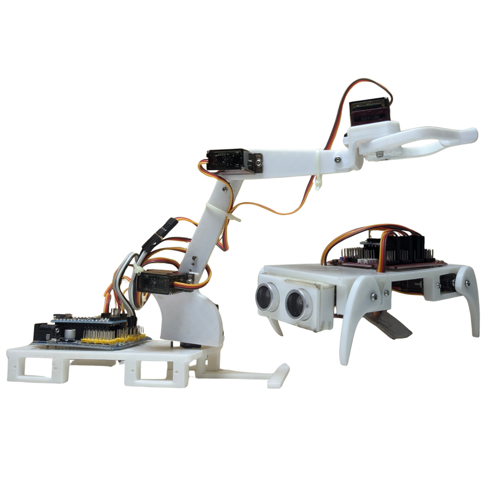 STEM 2-in-1 Robotic Kit Quadruped Dog Robot and 4DOF Robotic Arm