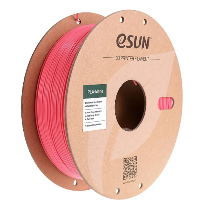 eSun PLA-Matte Filament 1.75mm 1kg Roll Strawberry Red - 3D Printing Filament for Makers