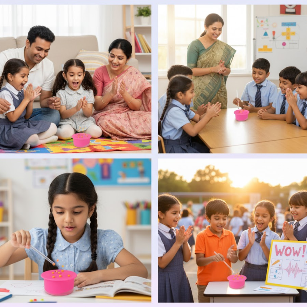 Pludo Tiny Musicians – DIY Science Experiment Kit for Kids 3–5 Yrs | Mont -2 Sound & Vibration Explorer Toy