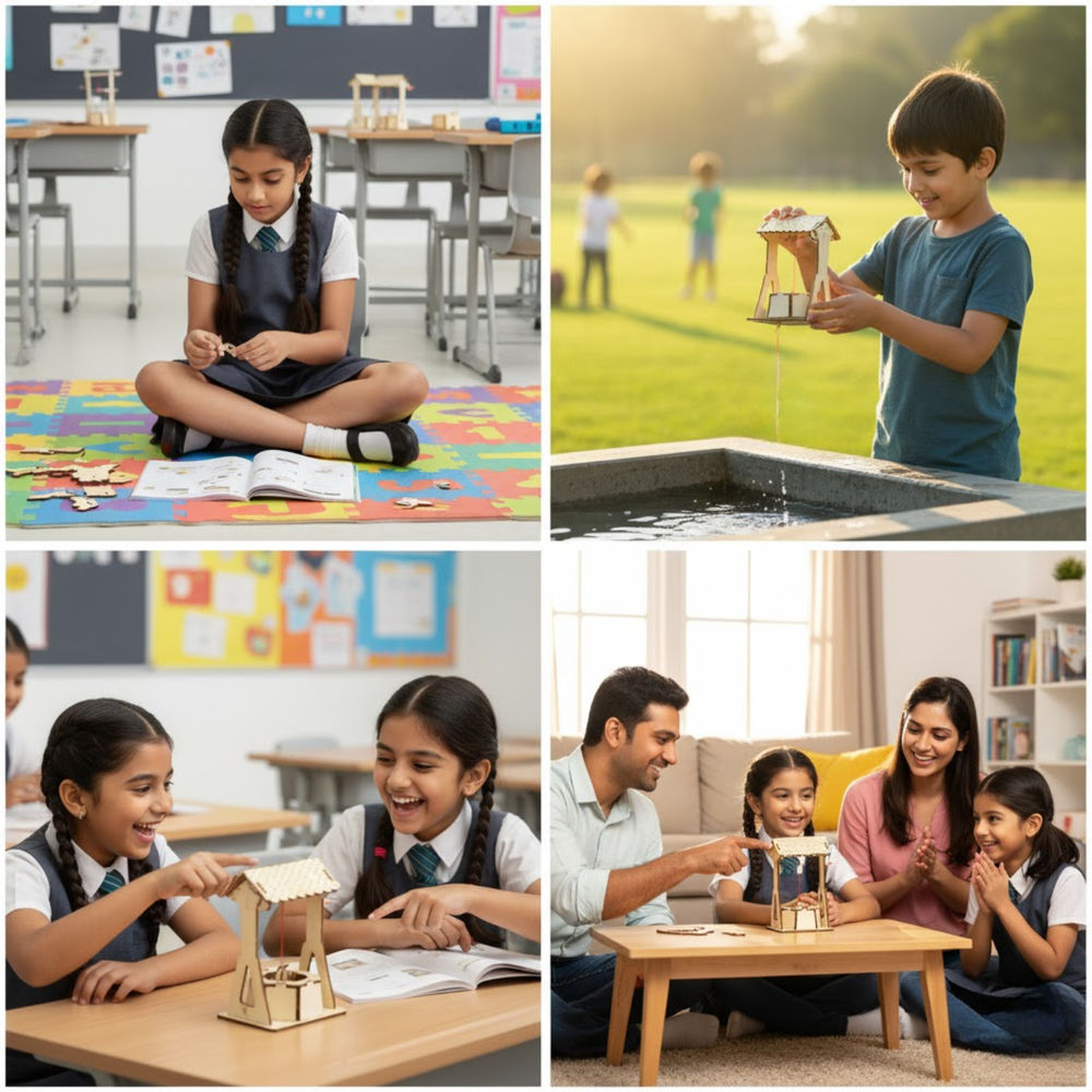 Pludo Traditional Well STEM Kit – DIY Smart Toy for Kids 8–11 | Grade 3–5 Wheel Transmission Project