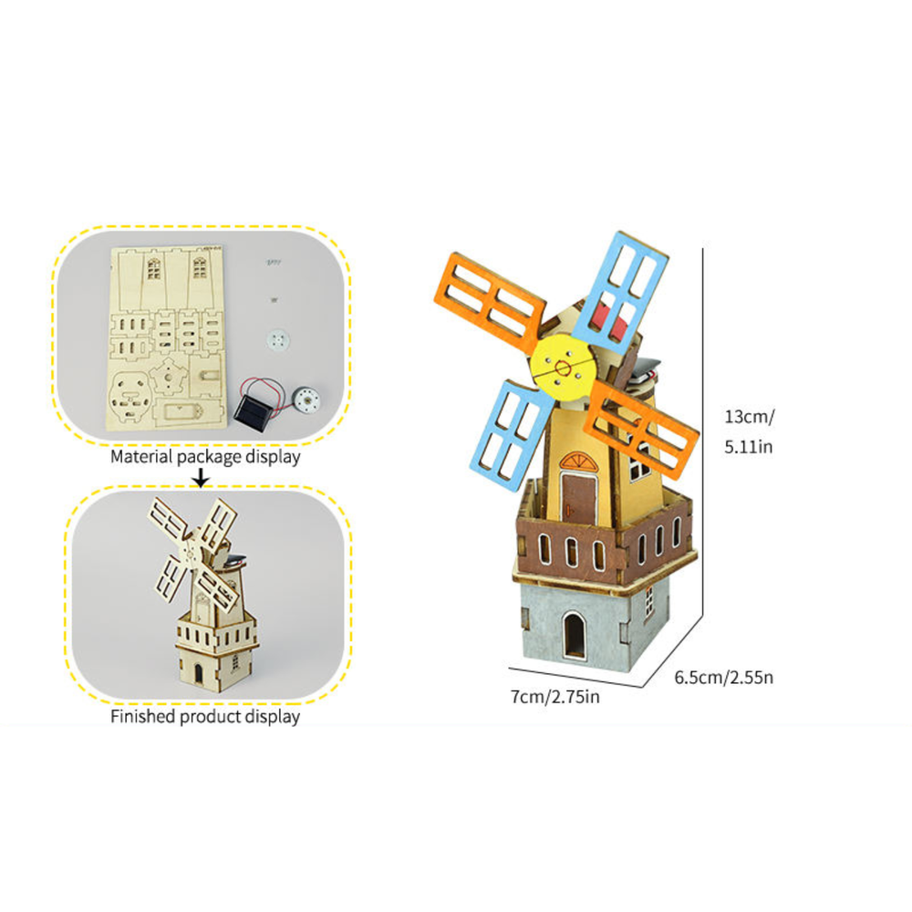 Pludo Solar Wind Tower STEM Kit – DIY Science Toy for Kids 8–11 | Grade 3–5 Learn Solar Energy Conversion
