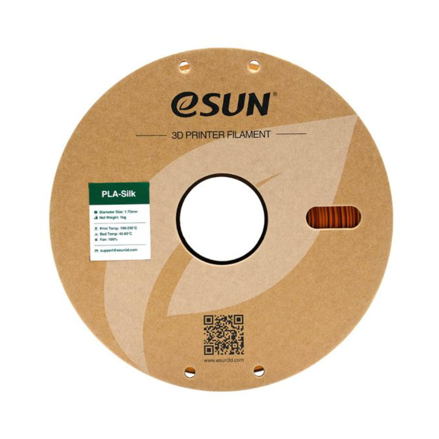 eSun PLA-Silk 1.75mm Filament 1kg Paper Roll Copper Color