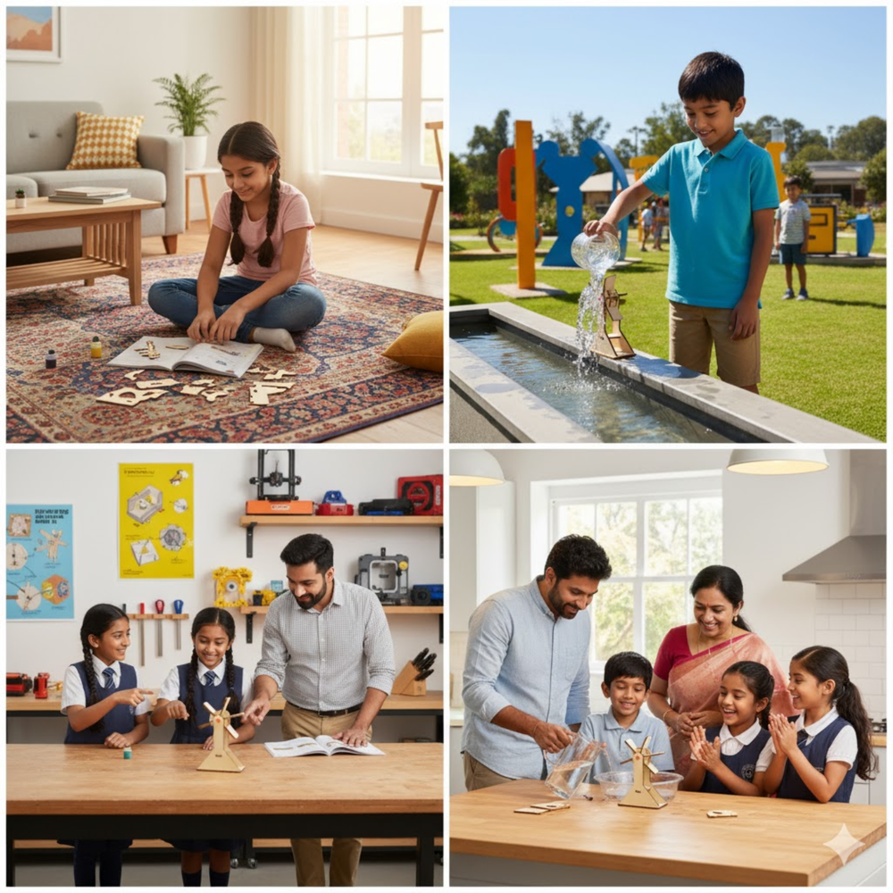 Pludo Water Wheel Hydro Power – DIY STEM Kit for Kids 8–11 | Grade 3–5 Hydroelectric Wheel Project