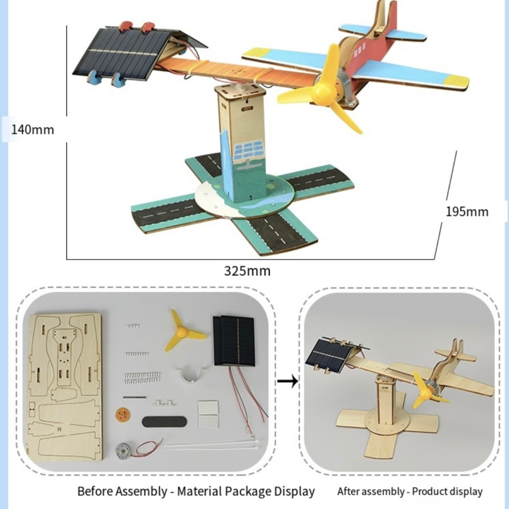 Pludo Solar Glide Aircraft STEM Kit – Mechanics of Motion DIY Kids Learning Toy for Kids 8–11 | Grade 3–5 Motion & Force Model