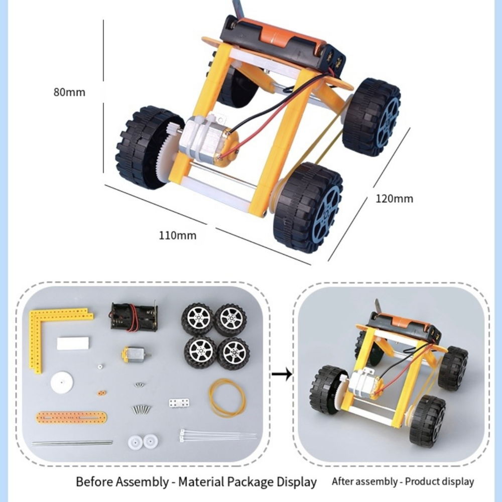 Pludo STEM Kit DIY Rover Builder – Mechanics of Motion DIY Kids Learning Toy for Kids 8–11 | Grade 3–5 Motion & Force Model