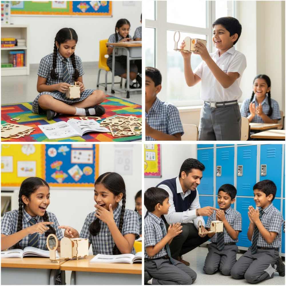 Pludo Pinhole Projector – DIY STEM Kit for Kids 8–11 | Grade 3 to 5 Small Hole Imaging Learning Project