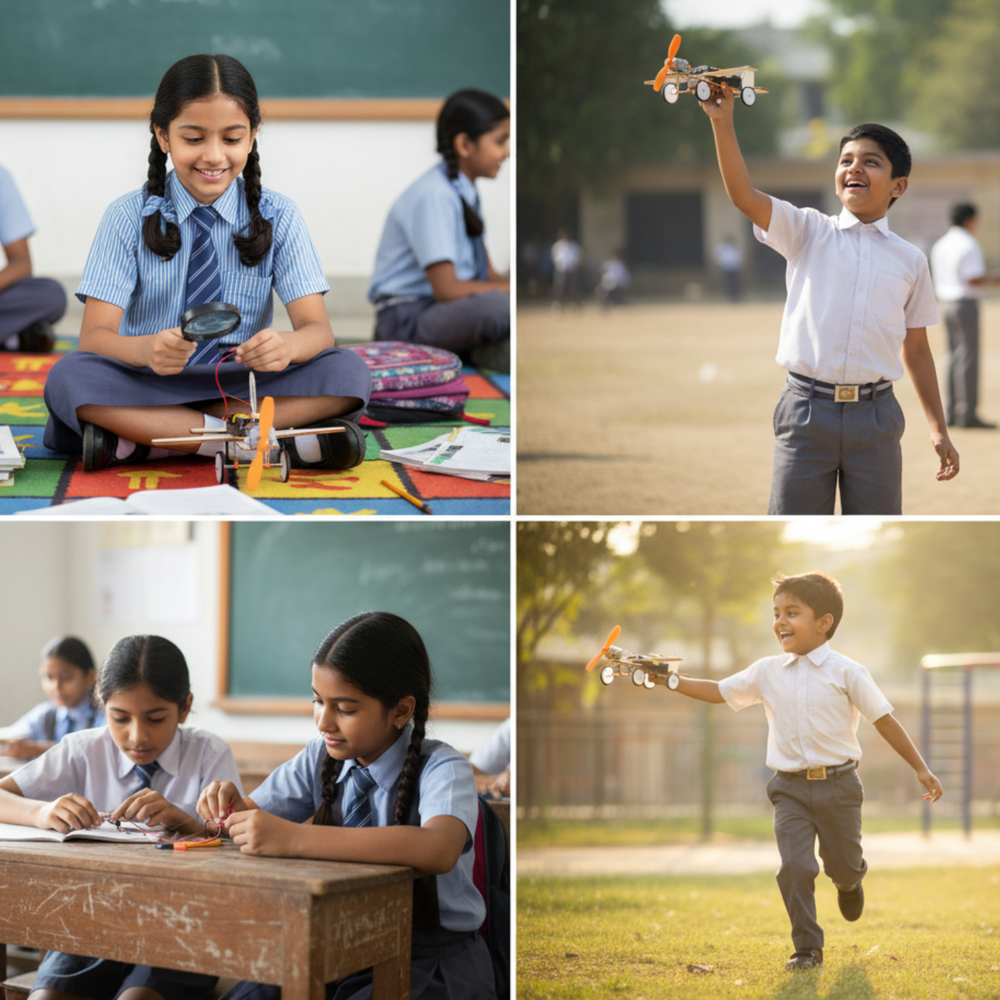 Pludo STEM Kit DIY AIRCRAFT – DIY Science Kit for Kids 11–14 | Grade 6–8 Learn Concepts of Propulsion