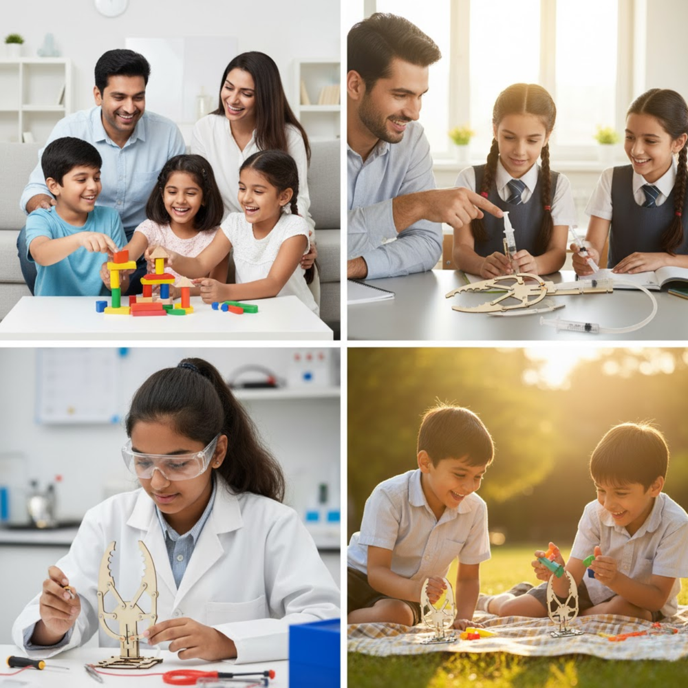 Pludo Hydraulic Claw STEM Kit – DIY Science Experiment Kit for Kids 11–14 | Grade 6–8 Learns Fluid Force