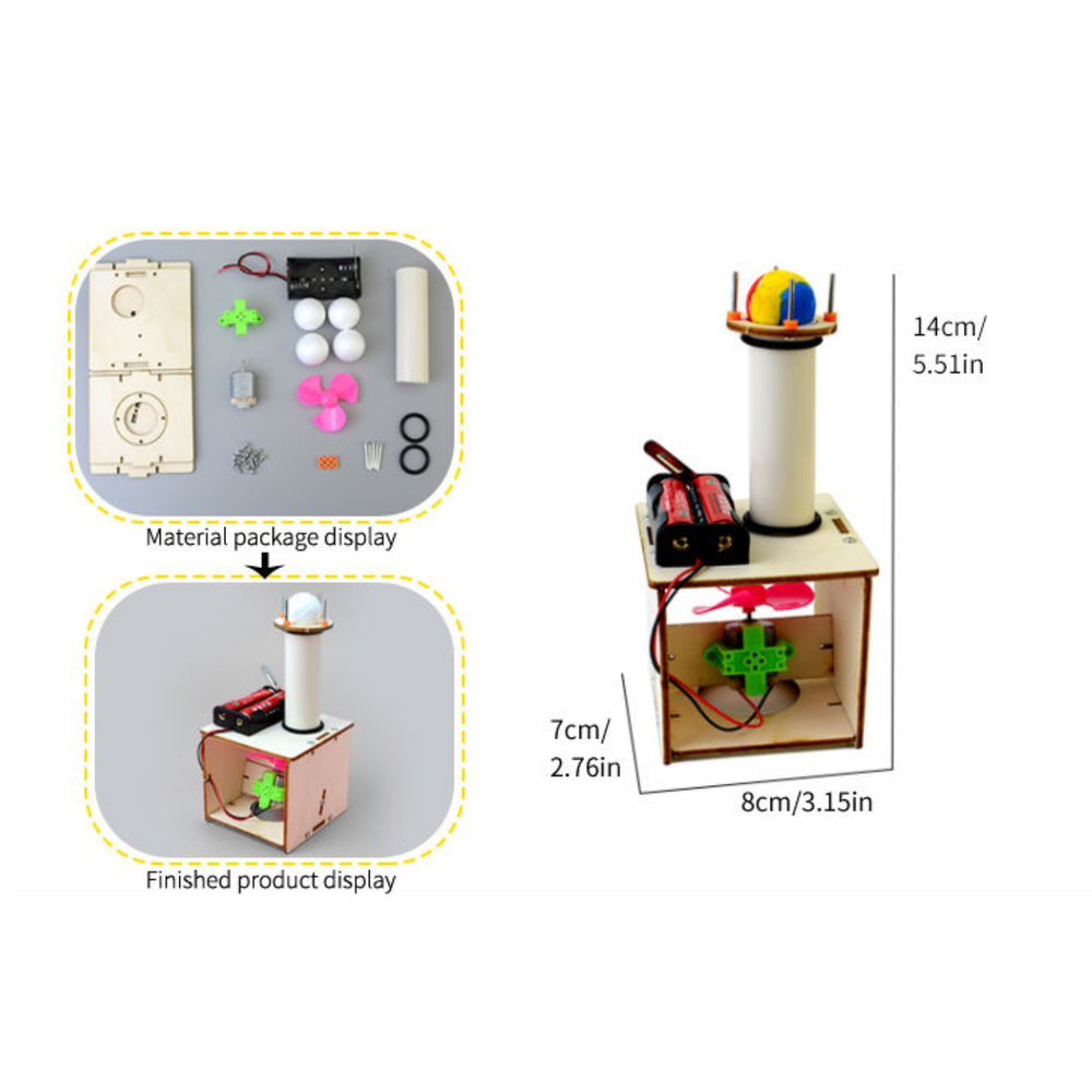 Pludo STEM Air Glide Kit – DIY Science Kit for Kids 11–14 | Grade 6–8 Bernoulli’s Principle Air Levitation Experiment