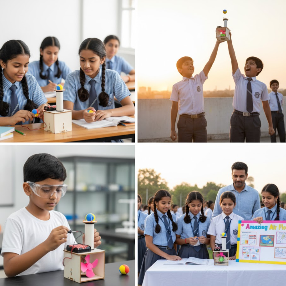 Pludo STEM Air Glide Kit – DIY Science Kit for Kids 11–14 | Grade 6–8 Bernoulli’s Principle Air Levitation Experiment