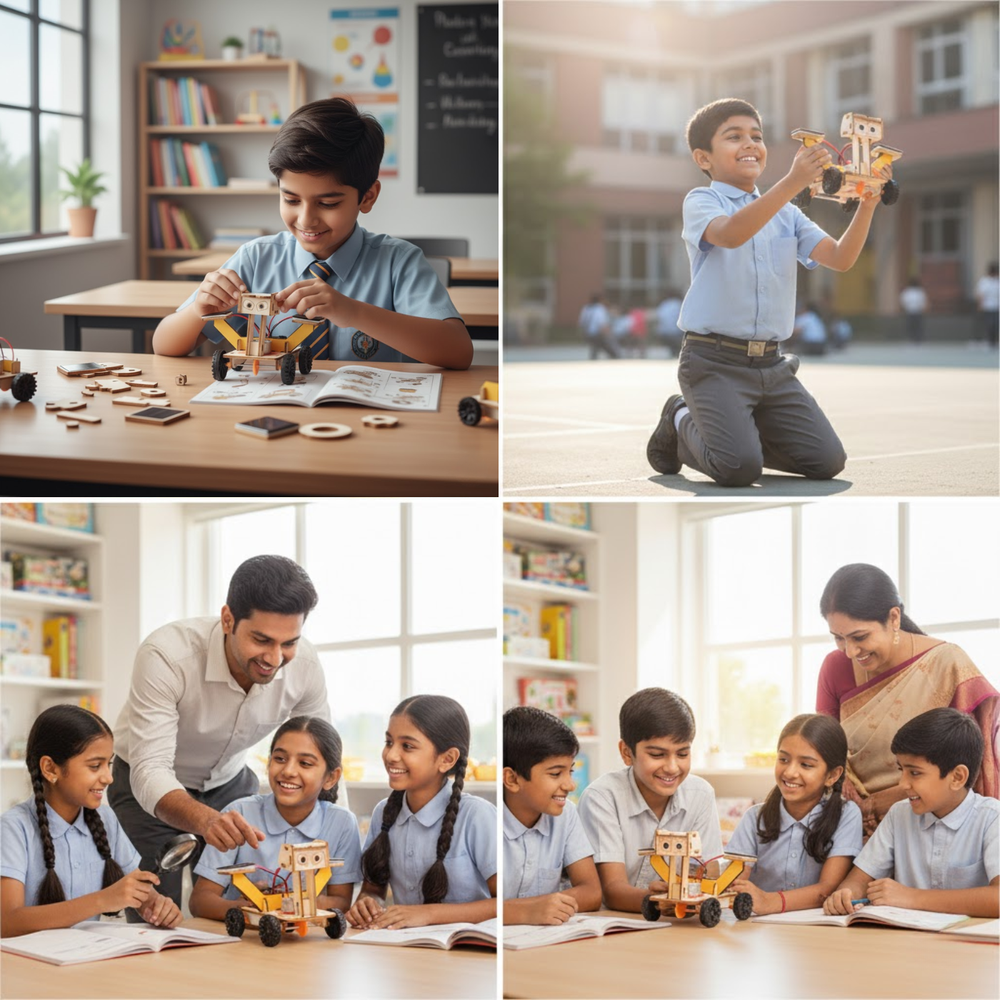 Pludo STEM Moon Rover Kit – DIY Science Experiment Kit for Kids 11–14 | Grade 6–8 Solar Energy Model