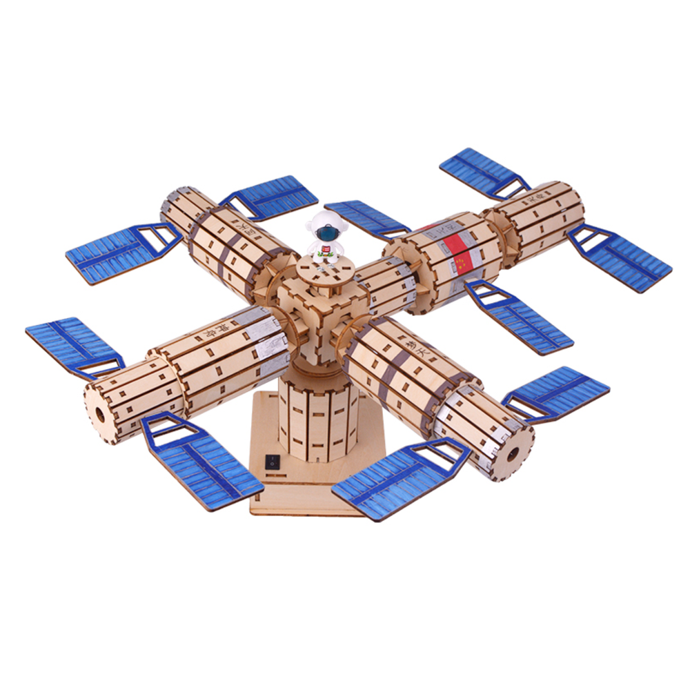 Pludo STEM Space Station Kit – Electrical Energy into Mechanical Motion DIY Science Kit for Kids 11–14 | Grade 6–8