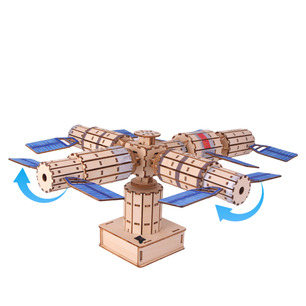 Pludo STEM Space Station Kit – Electrical Energy into Mechanical Motion DIY Science Kit for Kids 11–14 | Grade 6–8