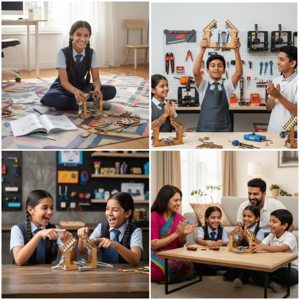 Pludo Pneumatic Movable Bridge STEM Kit – Hydraulic Movement Learning Toy for Ages 11–14 | Grade 6–8 Hands-on Science Project