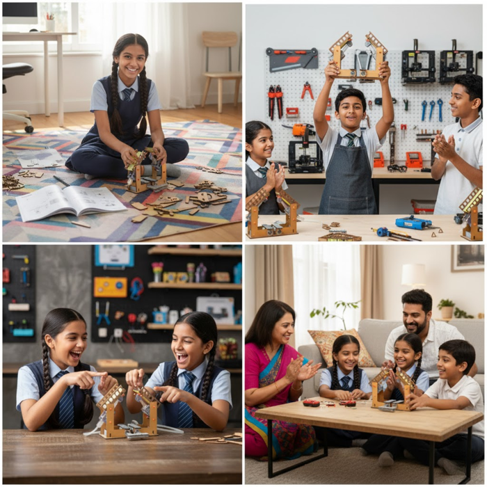 Pludo Pneumatic Movable Bridge STEM Kit – Hydraulic Learning Toy for Ages 11–14 - Buy in India