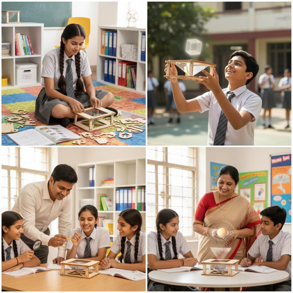 Pludo Hologram Projector STEM Kit – Concepts of Light & Refraction for Kids 14–16 | Grade 9–10 DIY Science Toy