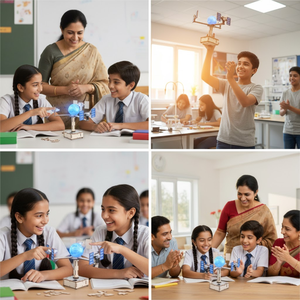 Pludo GPS Satellite Model DIY Kit – Satellite Communication Experiment for Ages 14–16 | Grade 9–10