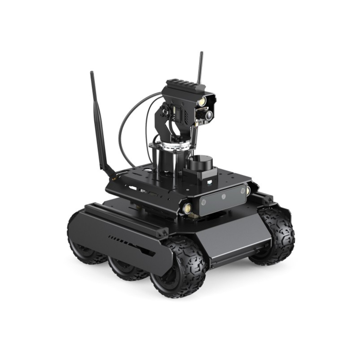 Waveshare UGV Rover ROS 2 Open-source 6 Wheels 4WD AI Robot With Jetson Orin Nano 4GB Kit, Dual controllers, 360° Flexible Omnidirectional Pan-Tilt
