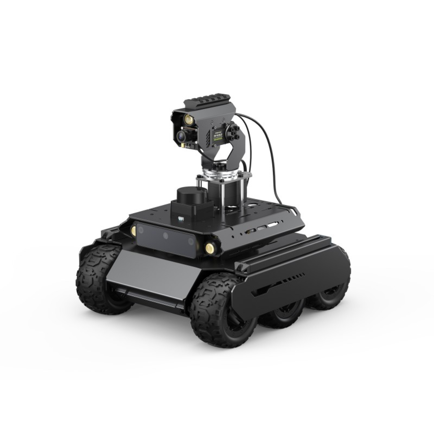 Waveshare UGV Rover ROS 2 Open-source 6 Wheels 4WD AI Robot Suitable for Raspberry Pi 4B / Raspberry Pi 5 Dual controllers, All-metal Body, Flexible and Expandable