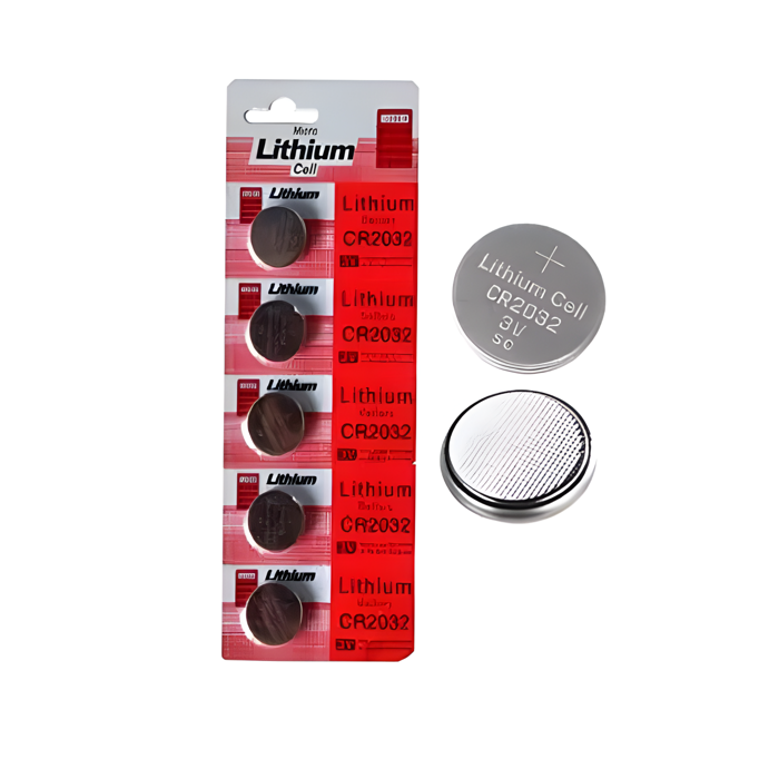 Iotcart 3V CR2032 Lithium Coin Battery (Pack of 5) - 225mAh for IoT Devices