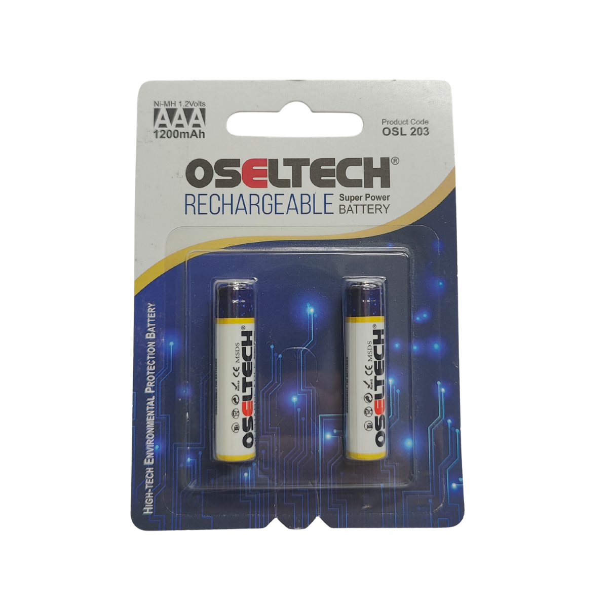 1200mAh AAA Rechargeable Battery 1.2V (Pack of 2)