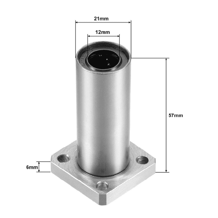 Linear Bearing LMK12LUU 12mm Square Flange Bushing - 3D Printer & CNC Use