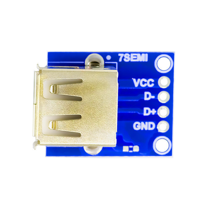7Semi SES-P-3868 USB Type-A Female Breakout Board - 0.1" Header for Arduino & Raspberry Pi