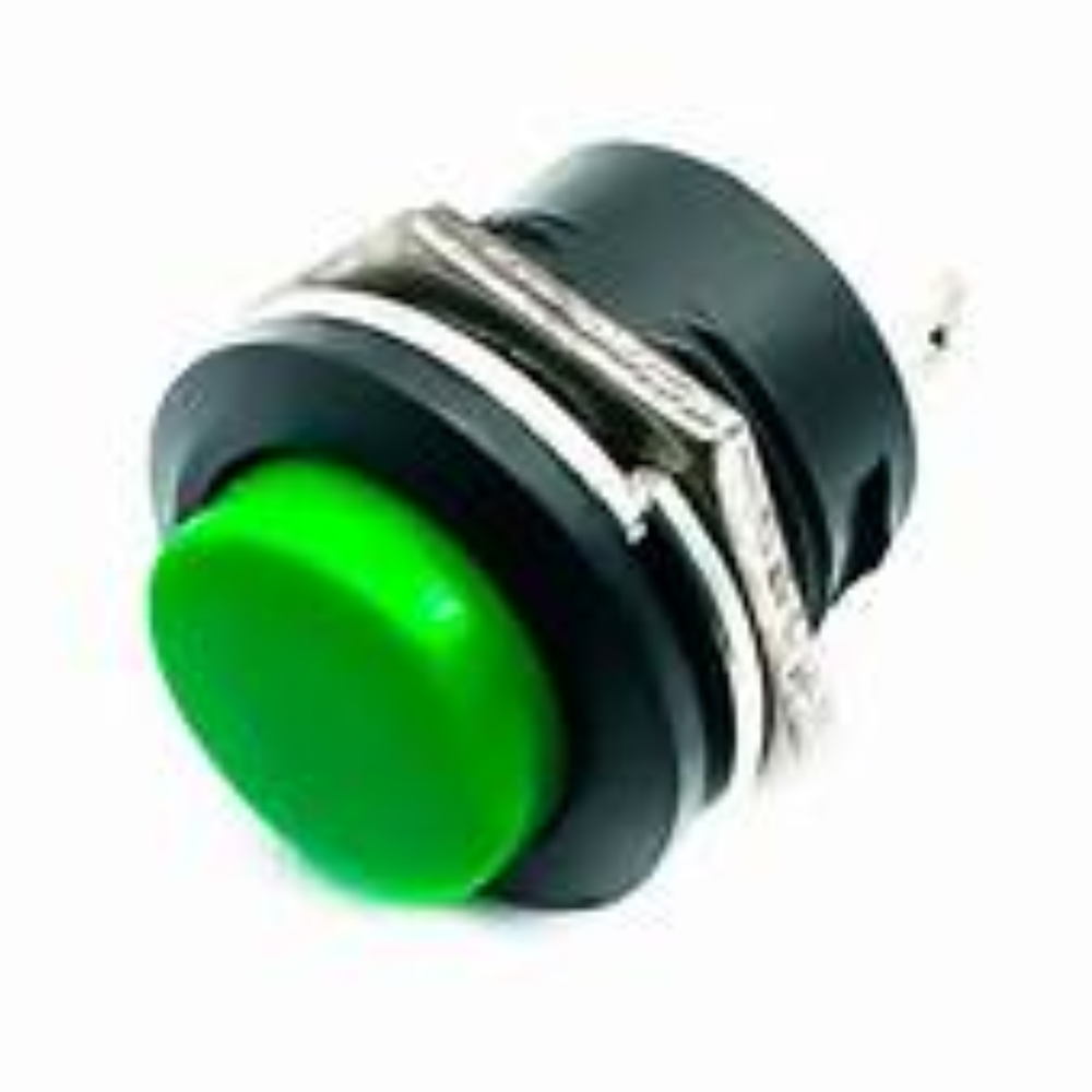 Green R13-507 16mm Round Cap Momentary Push Button Switch – 2 Pin