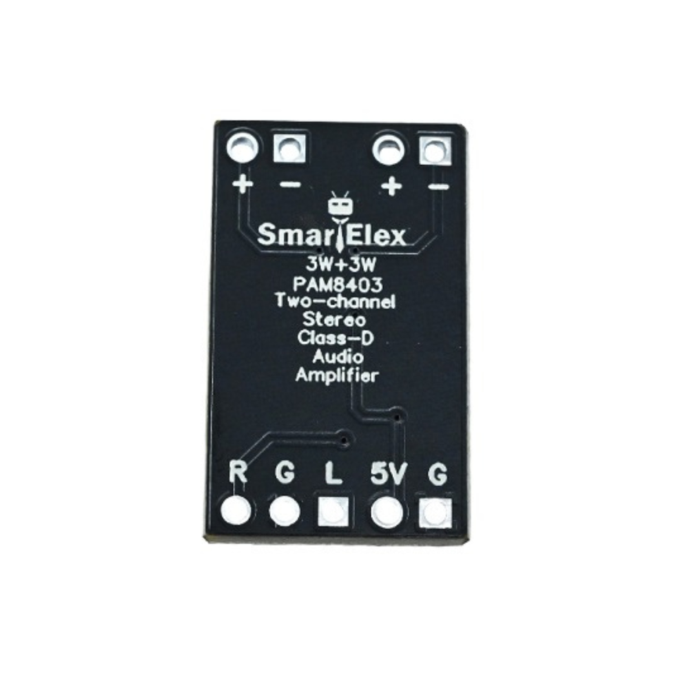 SmartElex PAM8403 5V Two-Channel Stereo Mini Class-D Audio Amplifier