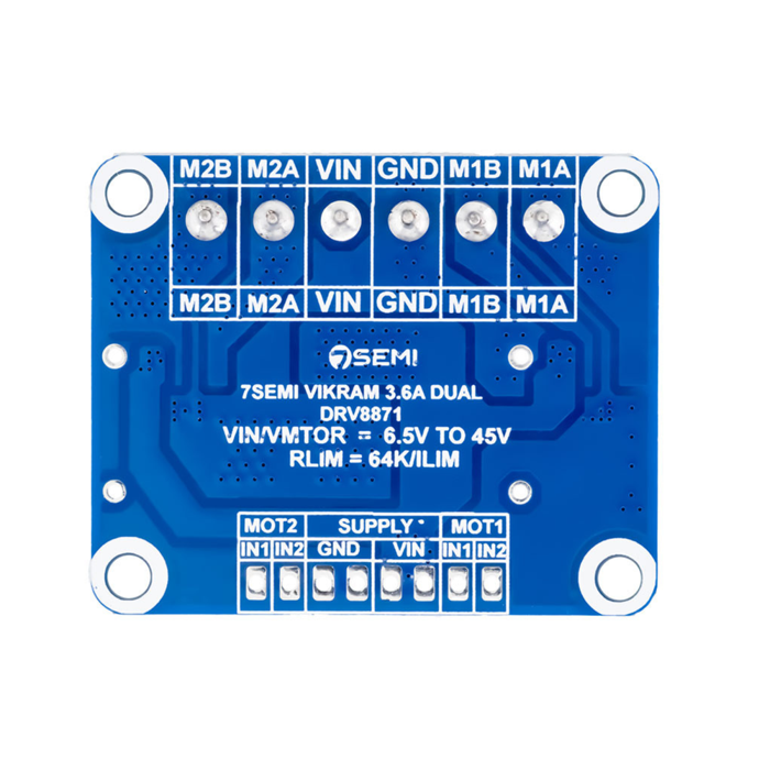 7Semi Vikram-453R6D 45V 3.6A Dual Motor Driver for Robotics & Automation