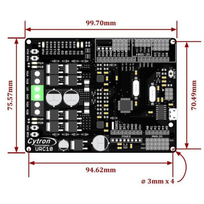 Cytron URC10 Sumo Robot Controller R1.1 Arduino-Compatible Motor Driver Board